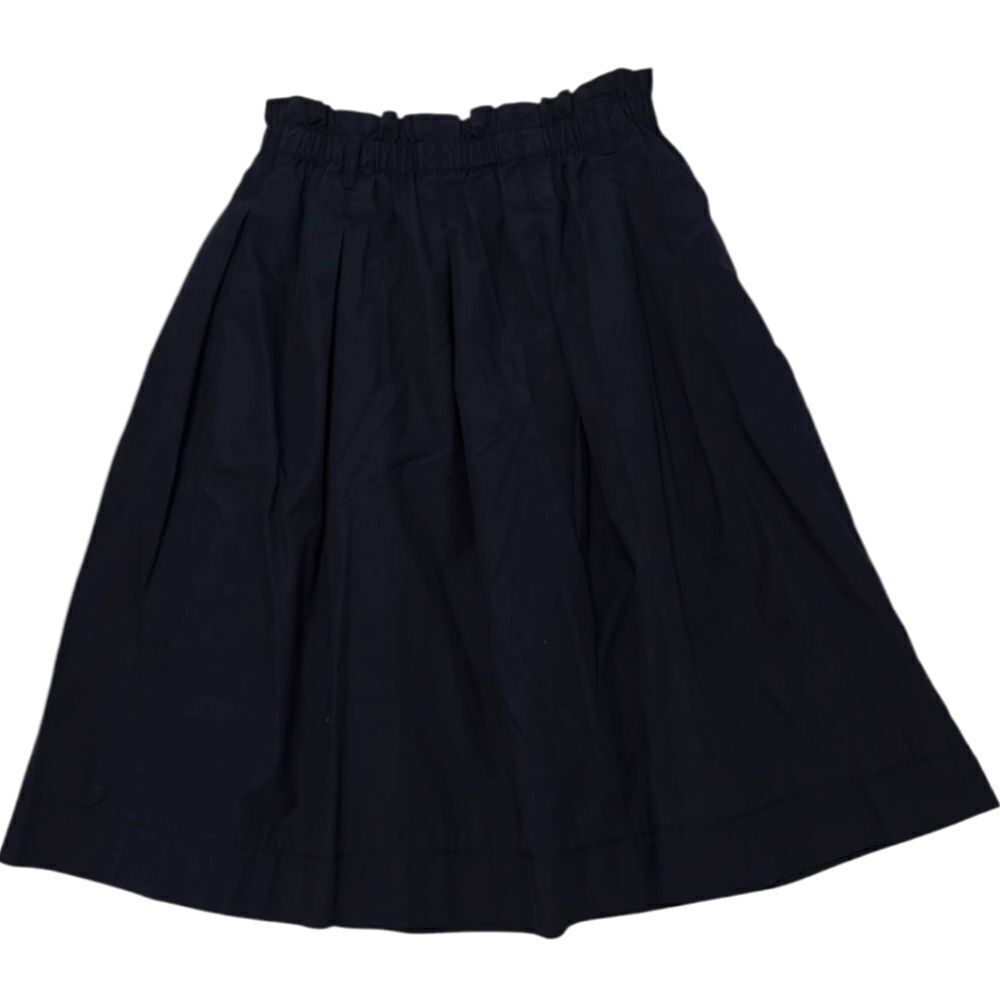 H&M Blue Midi A-Line Skirt with Pleats Pockets Sz 12